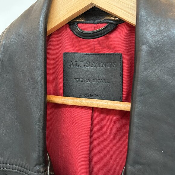 All Saints Billie Biker Leather Jacket - Picture 4 of 7